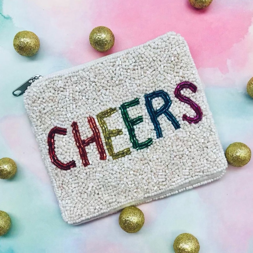 Beaded 'Cheers' Coin Purse